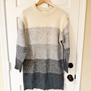 IN FEBRUARY relaxed fit sweater mini dress in cream